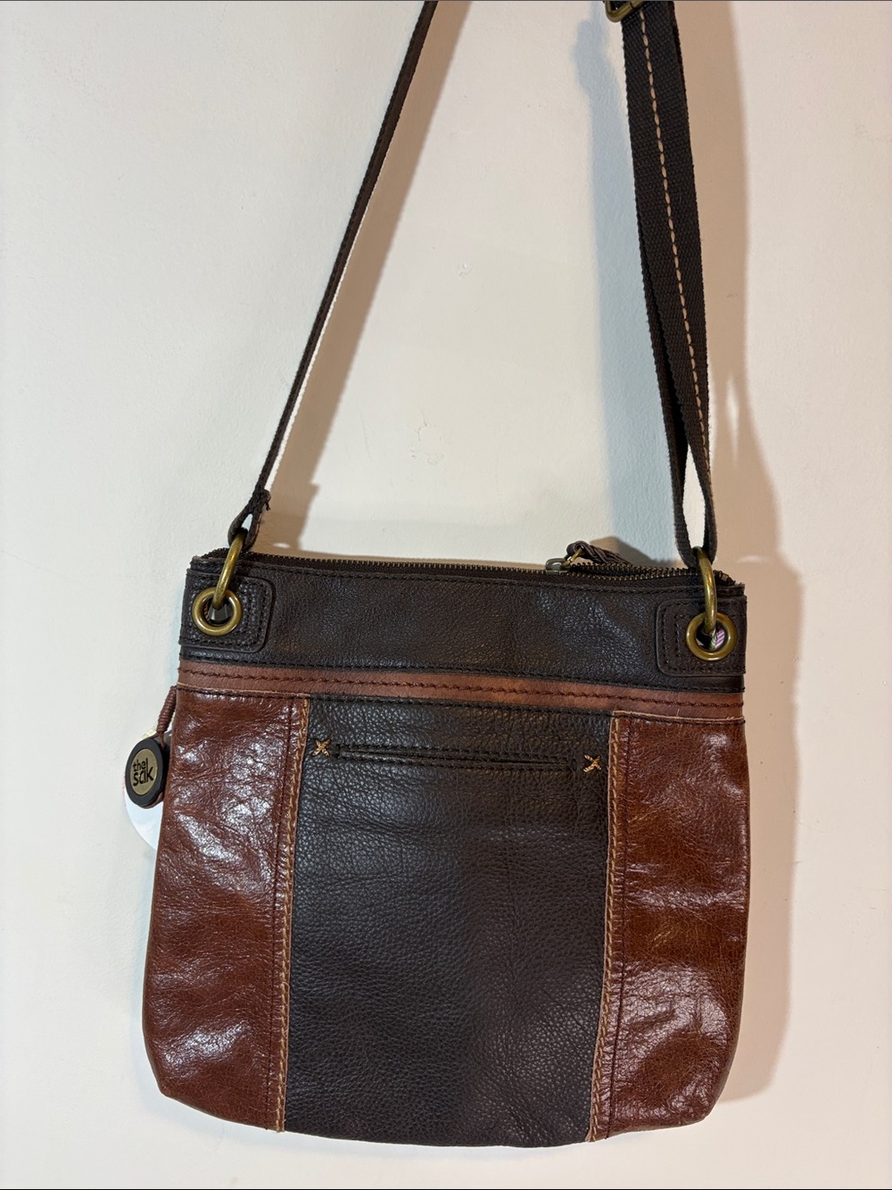 NWT The Sak Kendra Crossbody Teal Multi Brown Rich Chestnut & Chocolate Leather - Picture 5 of 8
